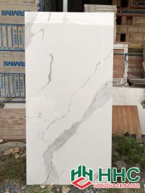 Gạch lát nền 60x120 Ấn Độ trắng vân khói đậm